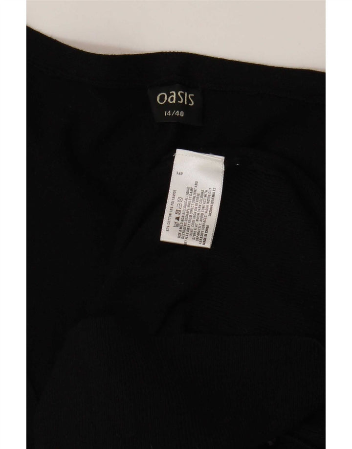 Oasis Damen-Cardigan-Pullover UK 14 Mittelschwarze Baumwolle