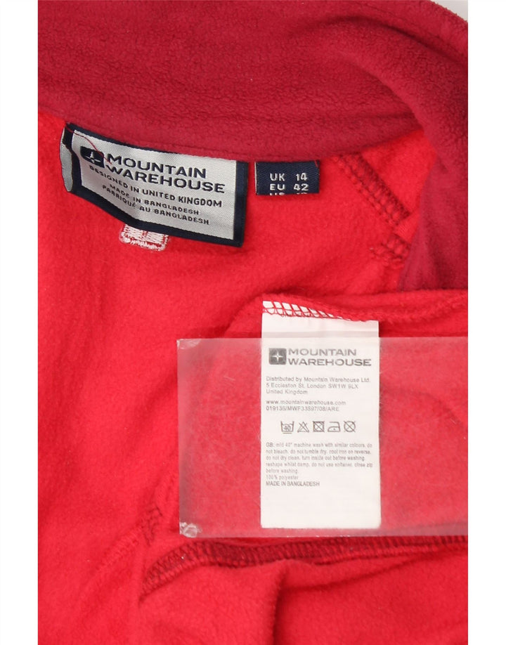 Mountain Warehouse Damen-Fleecepullover mit Reißverschluss am Kragen, UK 14, Größe L, Rot, Polyester