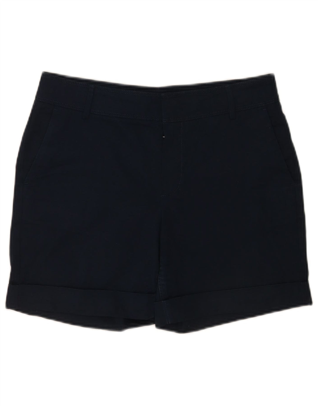 Massimo Dutti Damen Chinoshorts EU 38 Small W28 Marineblaue Baumwolle