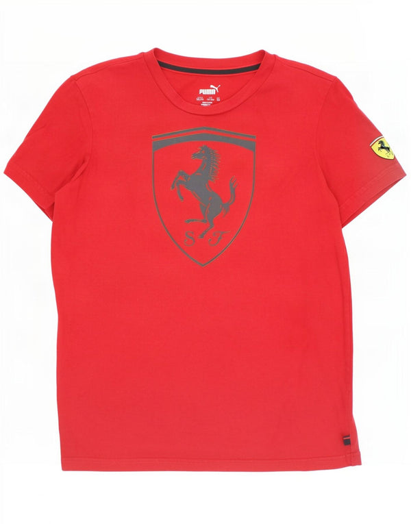 Puma T-Shirt mit Ferrari-Grafik für Jungen, 13–14 Jahre, rote Baumwolle