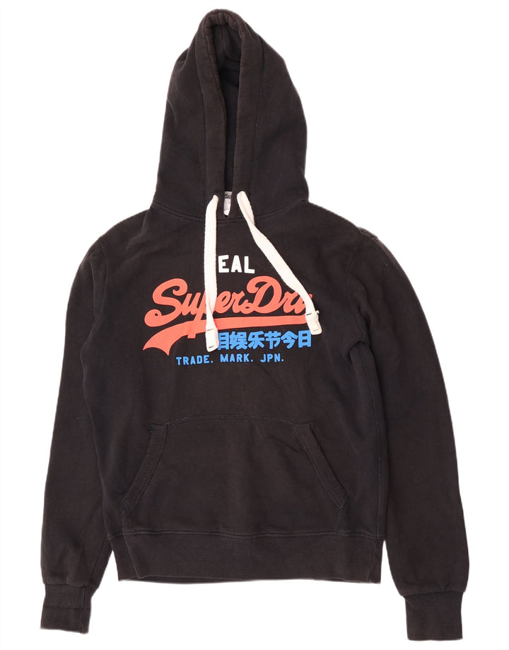Superdry Herren-Kapuzenpullover mit Grafik, mittelschwarz, Baumwolle