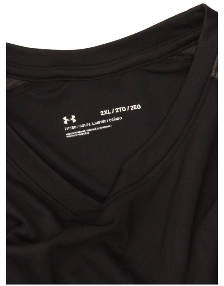Under Armour Herren Tailliertes T-Shirt Top 2XL Schwarz