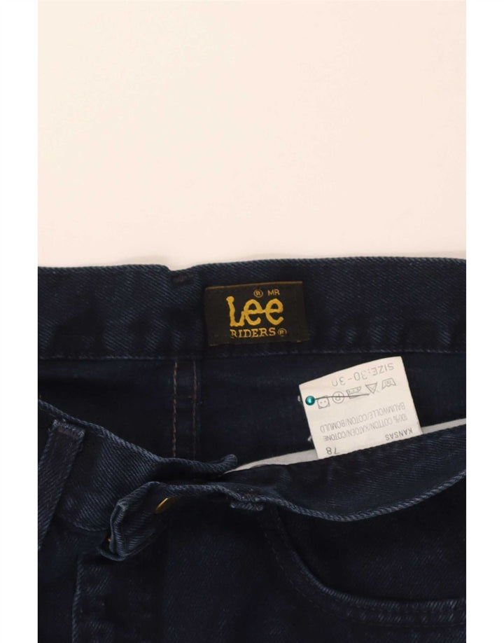 Lee Herren Riders Straight Jeans W30 L30 Marineblaue Baumwolle