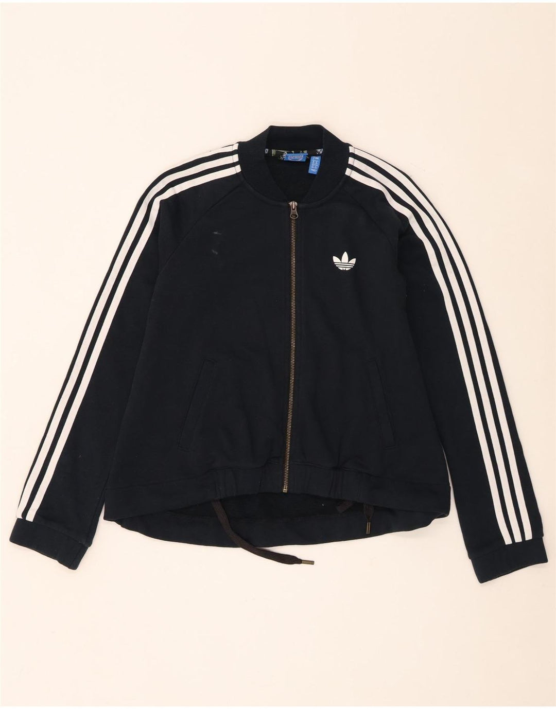 Adidas Damen Graphic Trainingsanzug Top Jacke UK 8 Small Schwarz Baumwolle