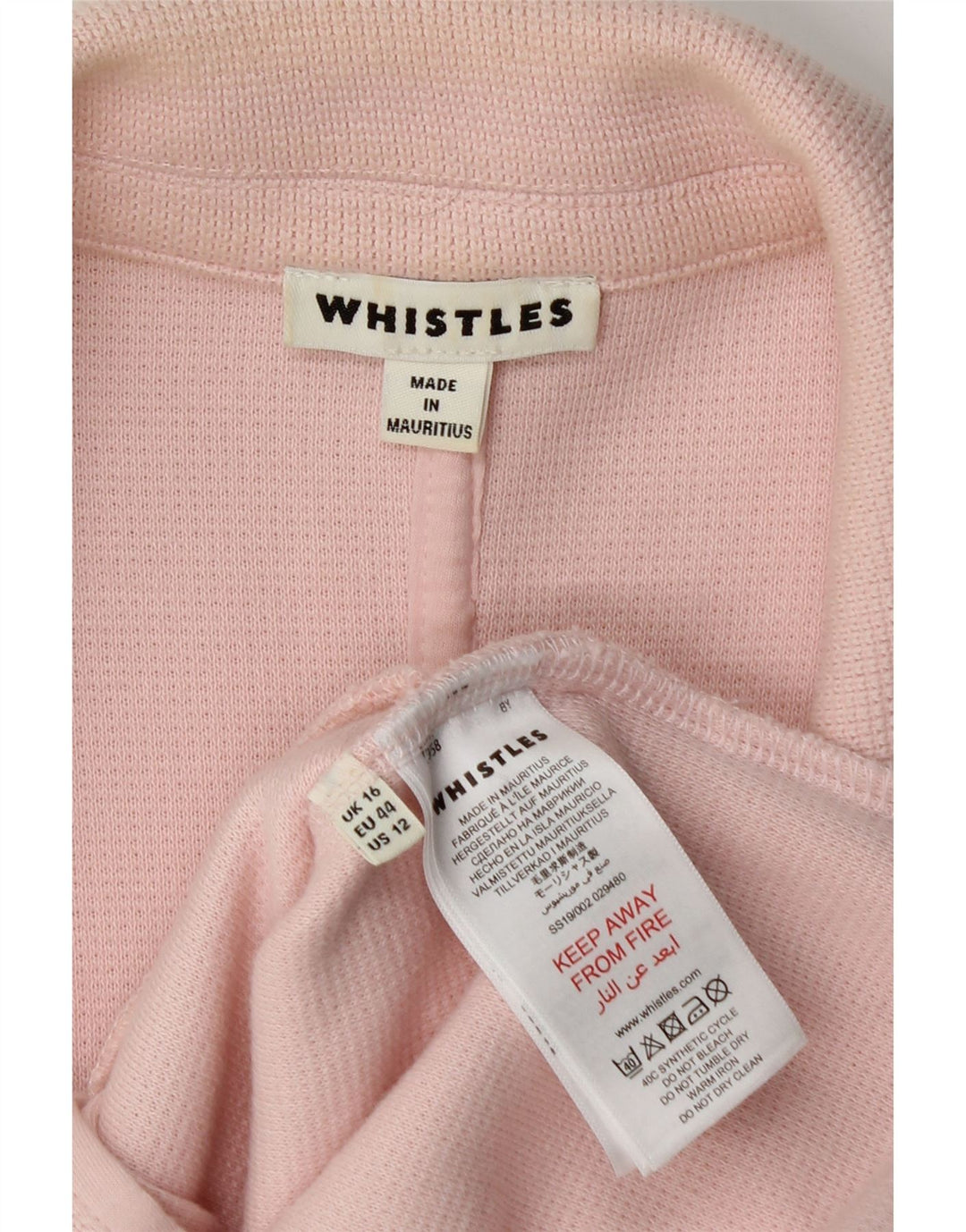 Whistles Damen-Blazerjacke mit 2 Knöpfen, UK 16, Größe L, Rosa, Baumwolle