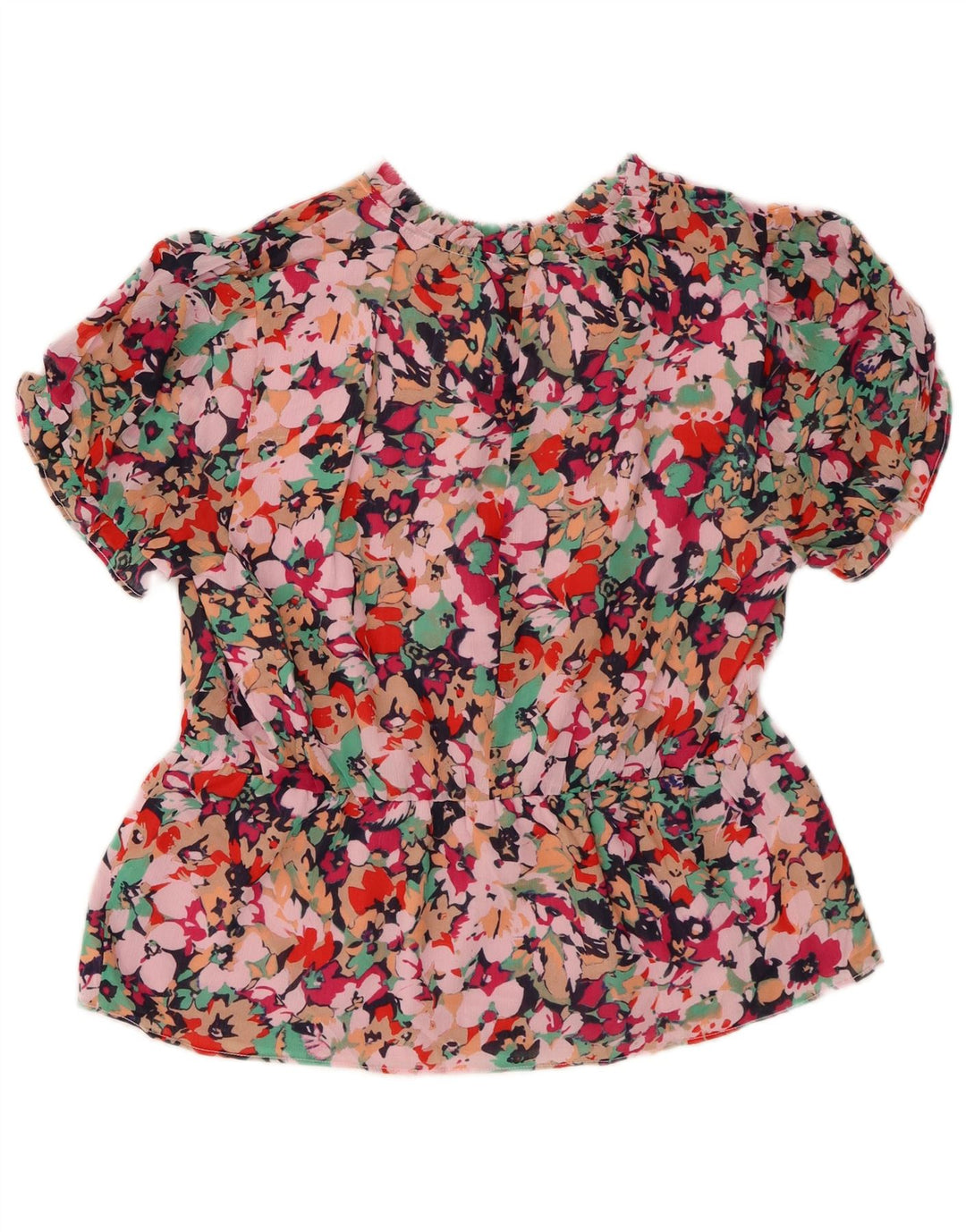 J. CREW Damen-Blusenoberteil UK 14 Mittelrosa geblümtes Polyester