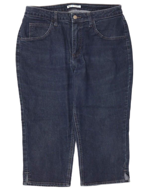 LEE Damen Riders Mid Rise Capri Jeans US 12 Large W32 L19 Marineblau