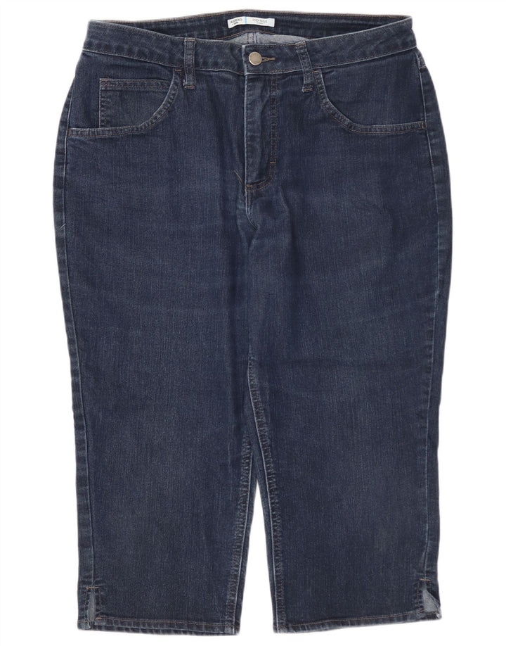 LEE Damen Riders Mid Rise Capri Jeans US 12 Large W32 L19 Marineblau