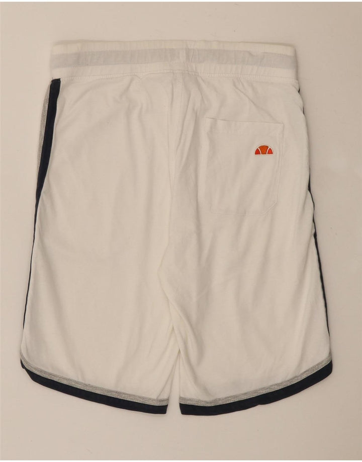 Ellesse Herren Graphic Sport Shorts Mittelweiße Colourblock-Baumwolle
