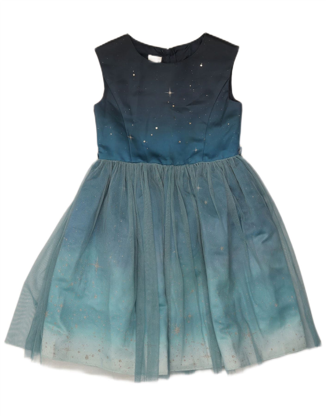 MONSOON Tutu-Kleid für Mädchen, 10–11 Jahre, blau gepunktetes Polyester
