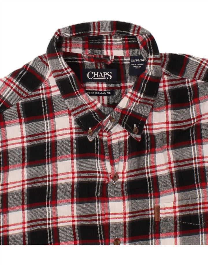 CHAPS Mens Big & Tall Shirt XL Black Check Cotton Vintage Chaps and Second-Hand Chaps from Messina Hembry 