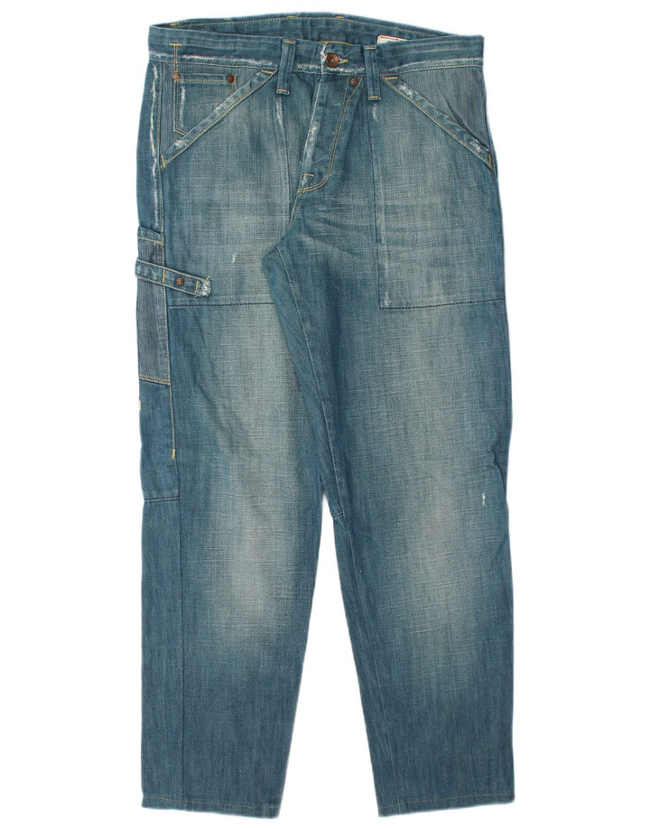 JACK & JONES Herren Cargo Tapered Jeans W33 L30 Blaue Baumwolle