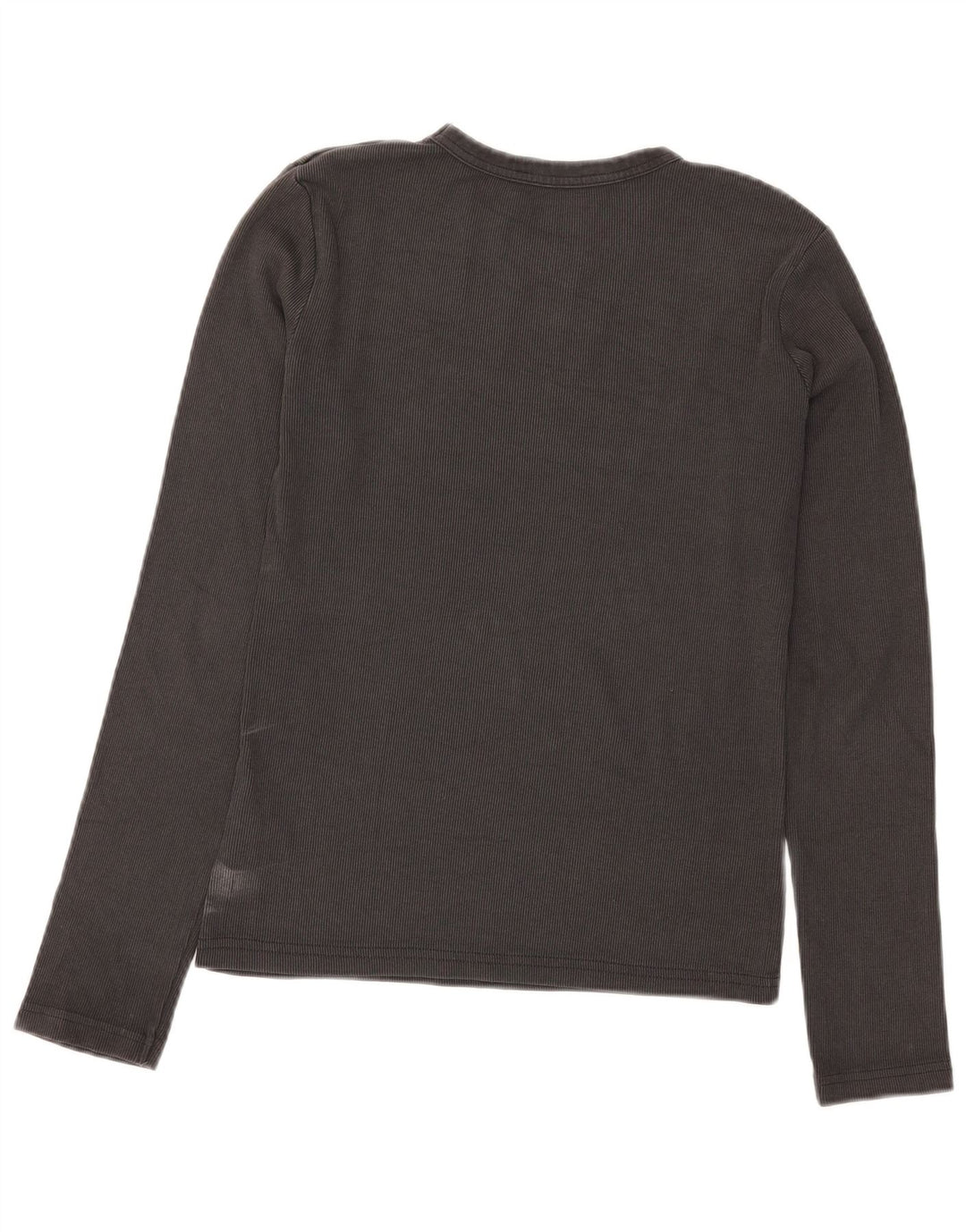 Zara Damen Top Langarm UK 14 Große graue Baumwolle