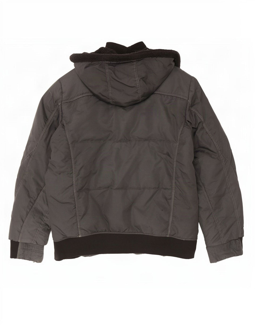 Gas Herren Bomberjacke mit Kapuze, gepolstert, Gr. 42, XL, Grau