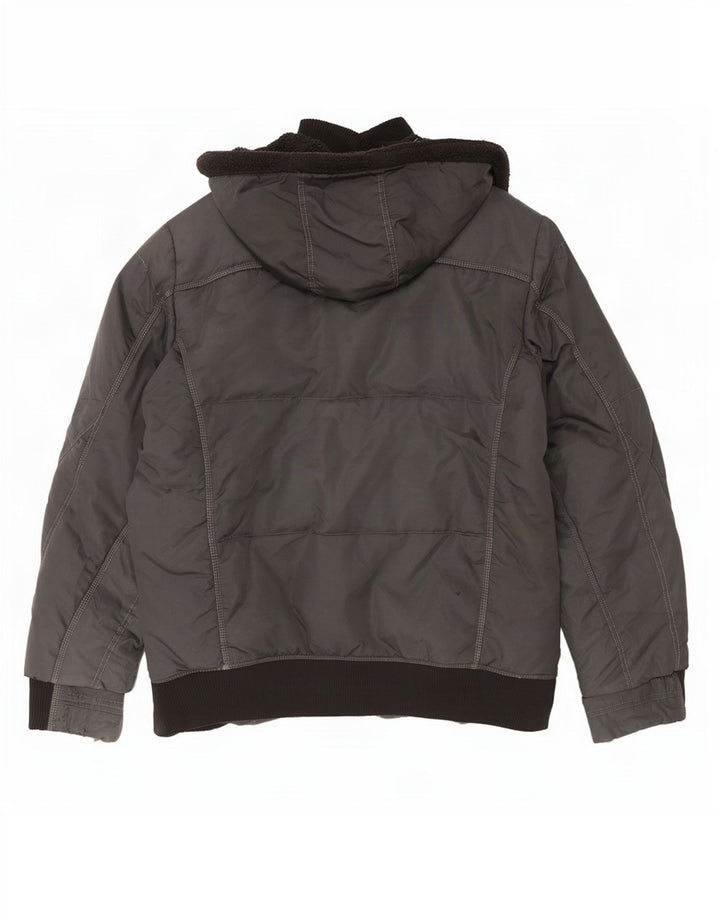 Gas Herren Bomberjacke mit Kapuze, gepolstert, Gr. 42, XL, Grau