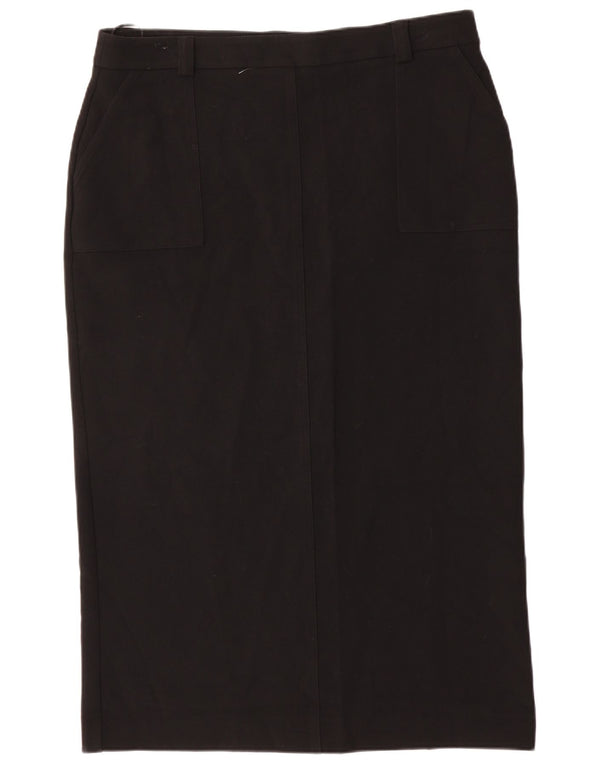 MINT VELVET Damen Bleistiftrock UK 18 XL W36 Schwarz Polyester
