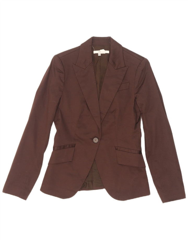 Zara Damen 1-Knopf-Blazerjacke UK 10 Small Burgund