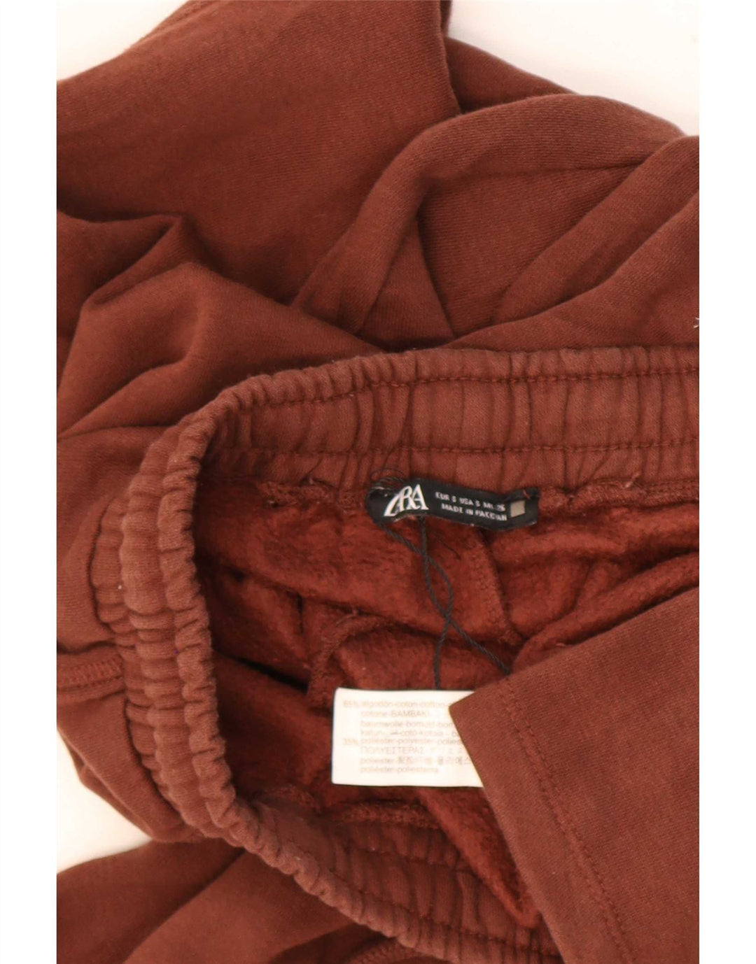 Zara Damen-Trainingshose, UK-Größe 10, Größe S, braune Baumwolle