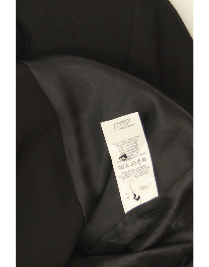 Marks & Spencer Damen Mantel UK 16 Large Schwarz Schurwolle