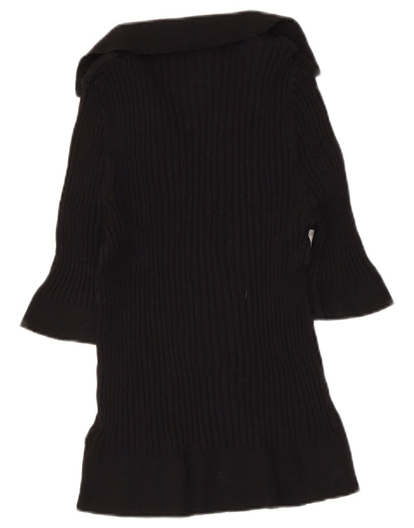 MARKS & SPENCER Damen Crop Polo Neck Pullover Pullover UK 16 Large Schwarz