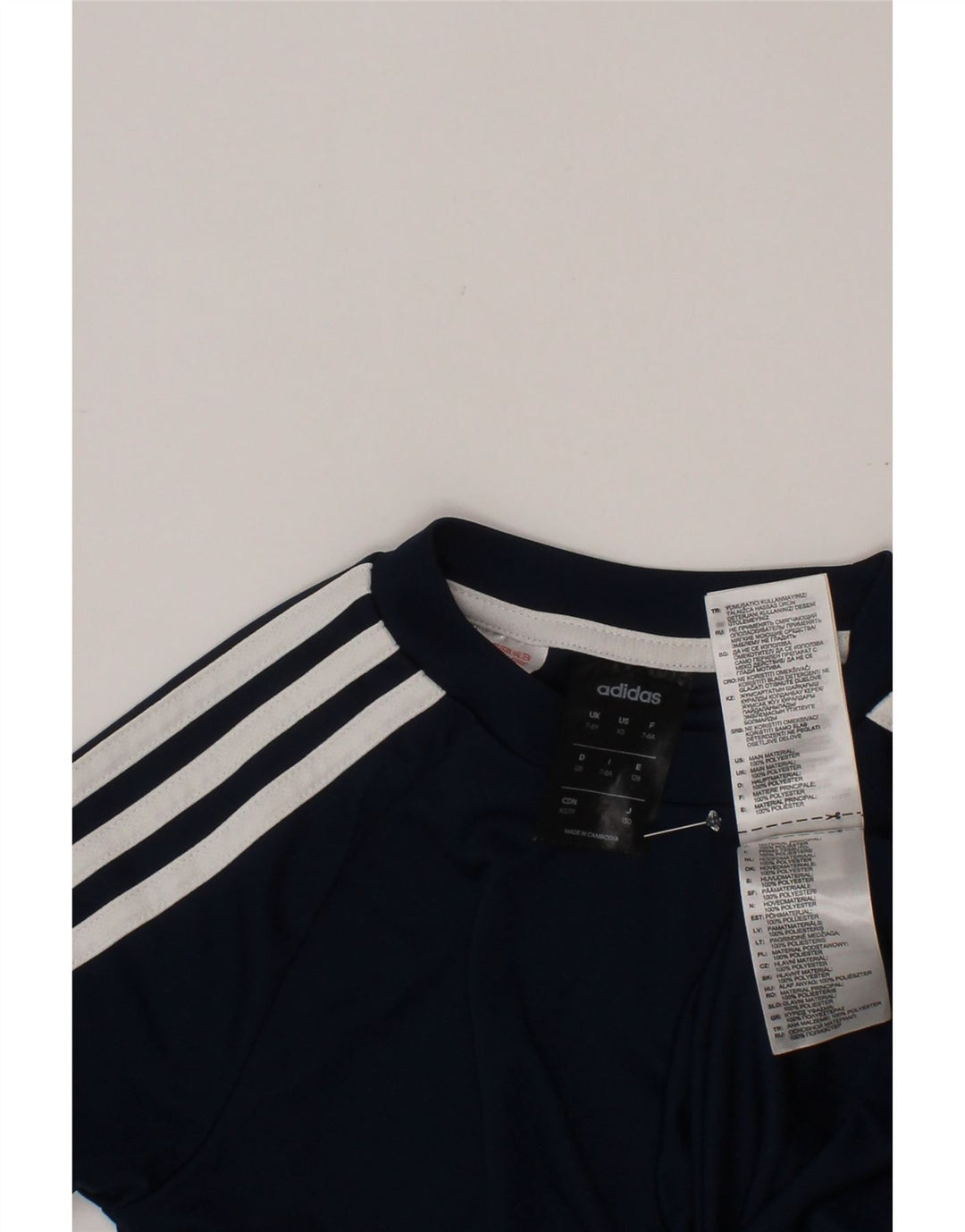 ADIDAS Jungen Climalite T-Shirt Top 7-8 Jahre Marineblaues Polyester