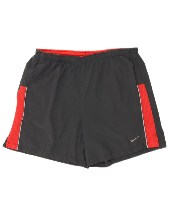 Nike Herren Dri Fit Sportshorts Mittelgraues Colourblock-Polyester