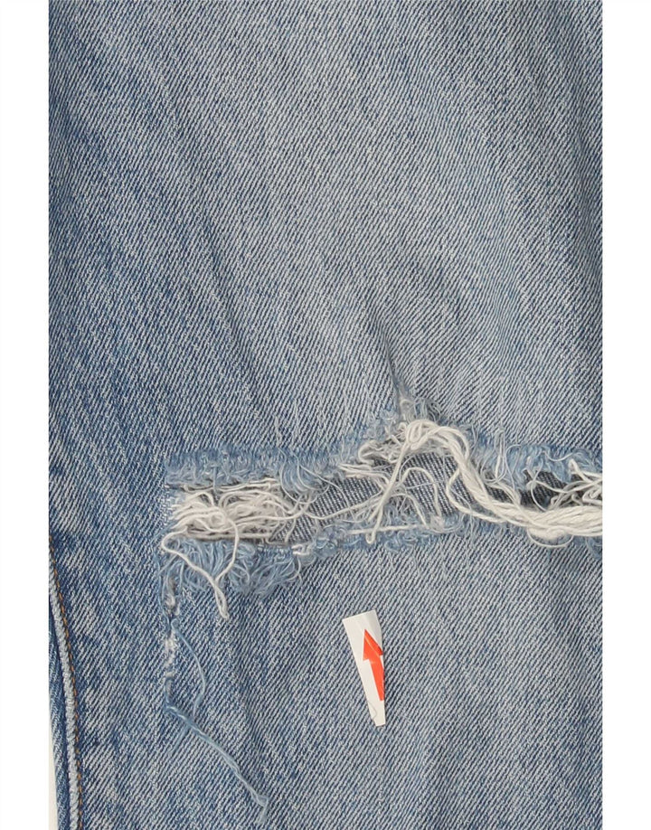 Levi's Damen 501 Distressed Straight Jeans W30 L30 Blaue Baumwolle