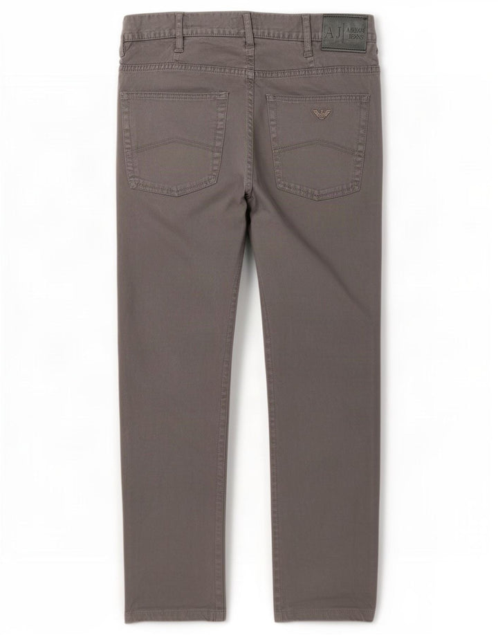 Armani Herren-Freizeithose mit normaler Passform, W34, L28, graue Baumwolle