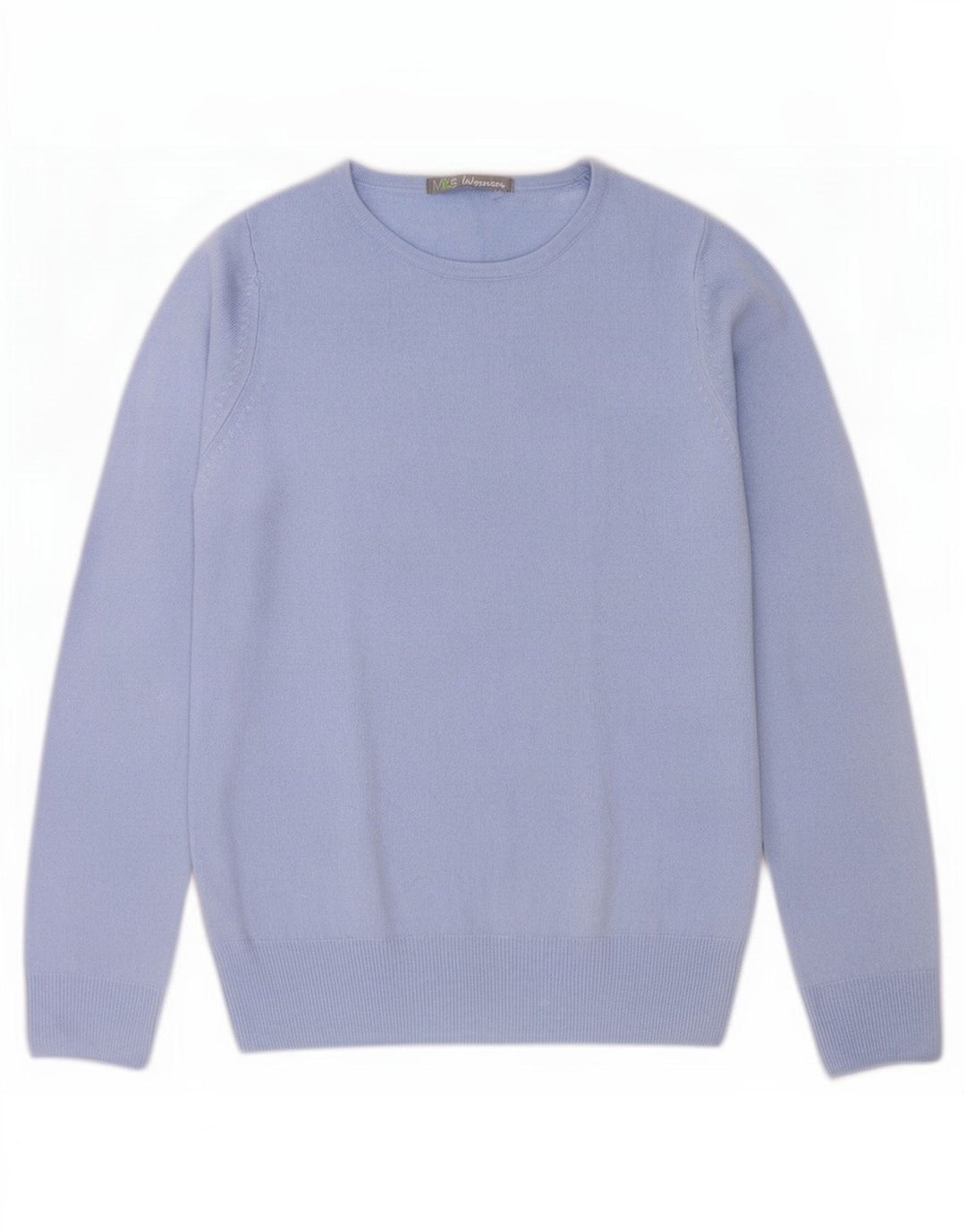 Marks & Spencer Damen-Pullover mit Rundhalsausschnitt, Gr. 8, Small, Blau, Acryl