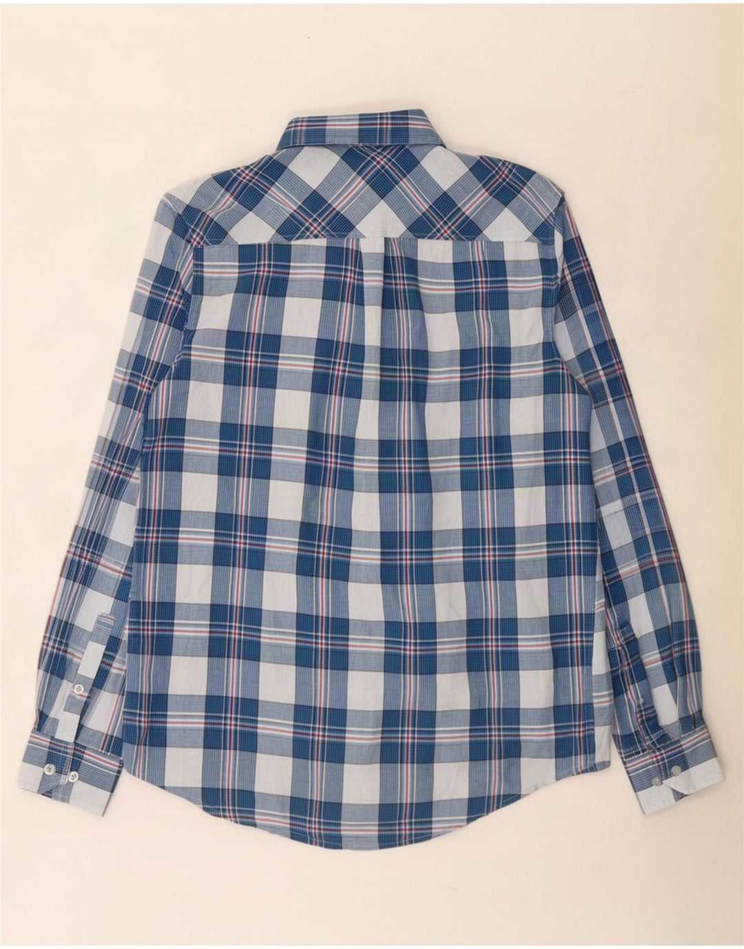 Ben Sherman Herrenhemd aus mittelblau karierter Baumwolle