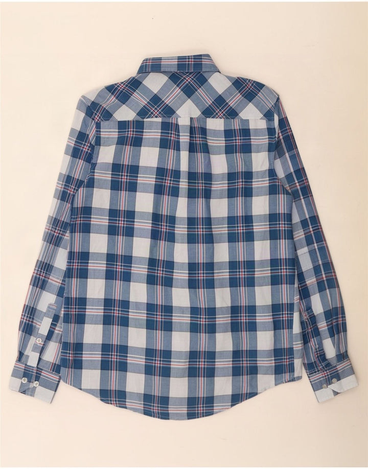 Ben Sherman Herrenhemd aus mittelblau karierter Baumwolle