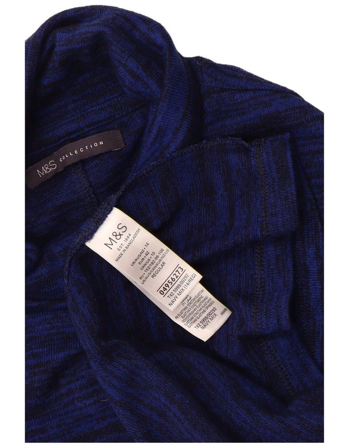 Marks & Spencer Damen-Pulloverkleid, Gr. 44, Marineblau, gesprenkeltes Polyester