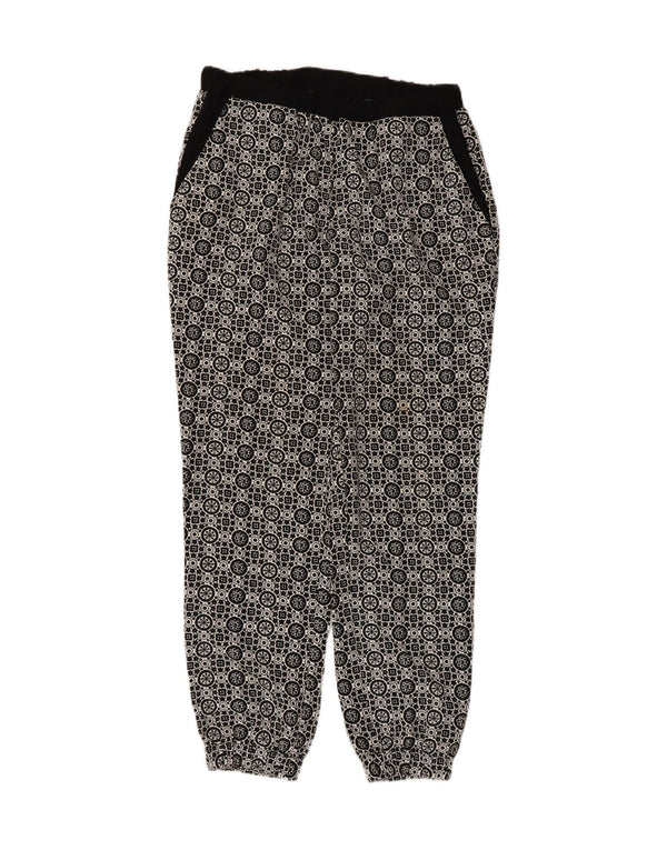 Topshop Damen Joggers Haremshose UK 10 Small Schwarz Geometrisch