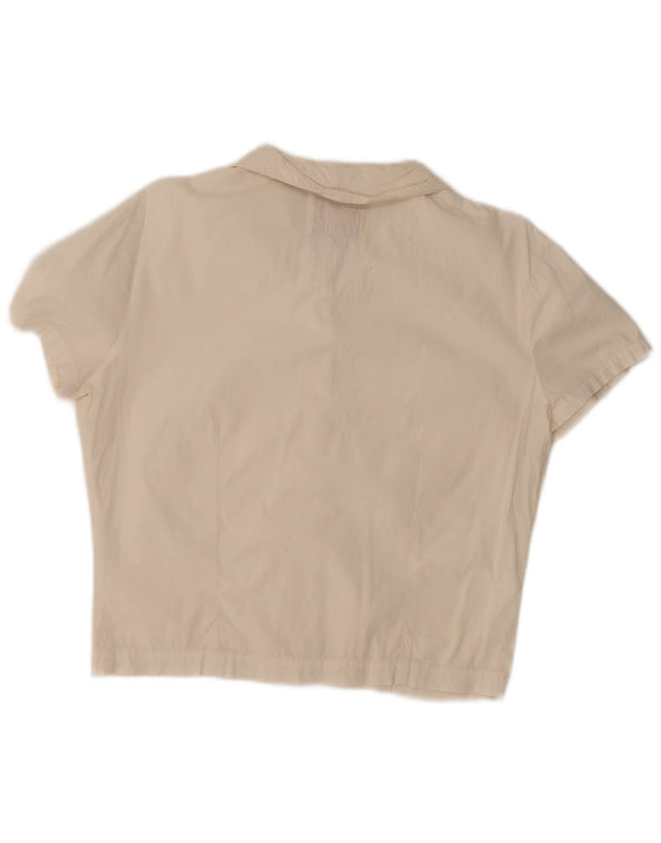 Levi's Womens Oversized Crop Short Sleeve Shirt Blouse UK 10 Small White