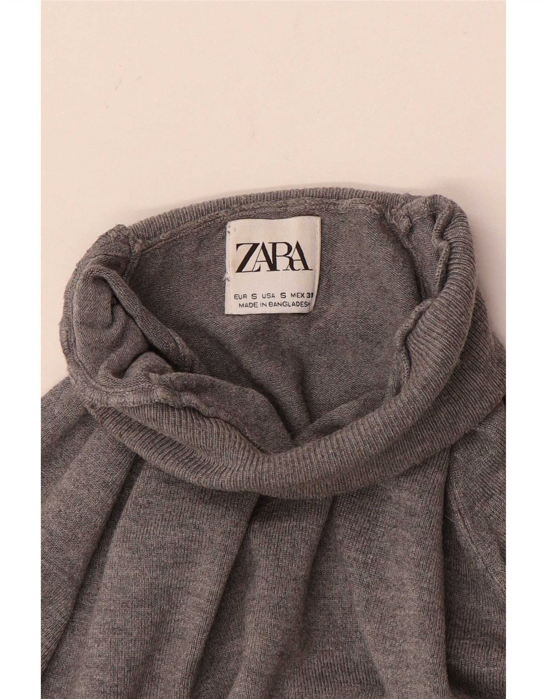 Rollkragenpullover für Herren von Zara, Größe S, Grau
