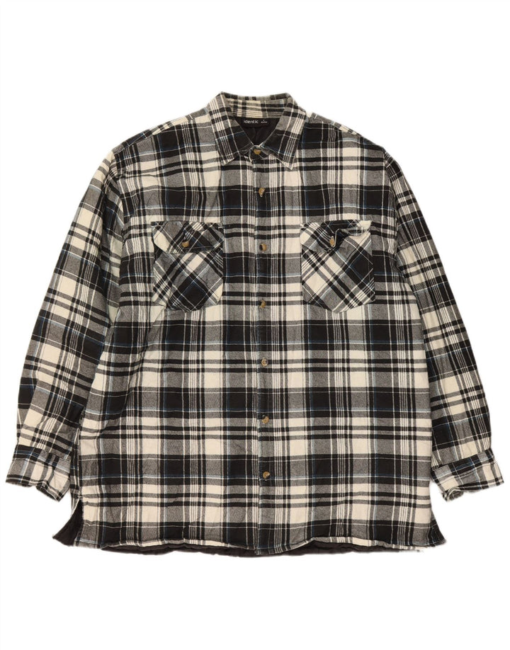 Identisches Lumberjack-Flanellhemd für Herren, Größe 41/42, groß, schwarz kariert, Baumwolle