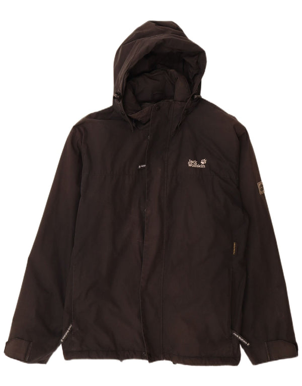 Jack Wolfskin Herren-Windbreakerjacke mit Kapuze, UK 40/42, Größe L, Schwarz, Polyester