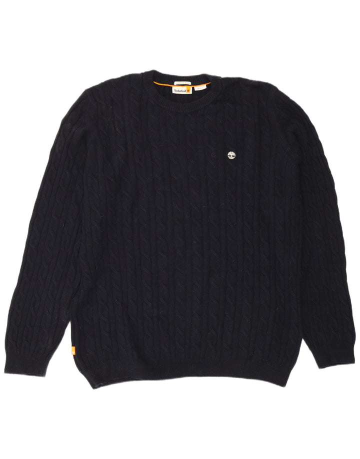 Timberland Herren-Pullover mit Rundhalsausschnitt, 2XL, marineblaue Lammwolle