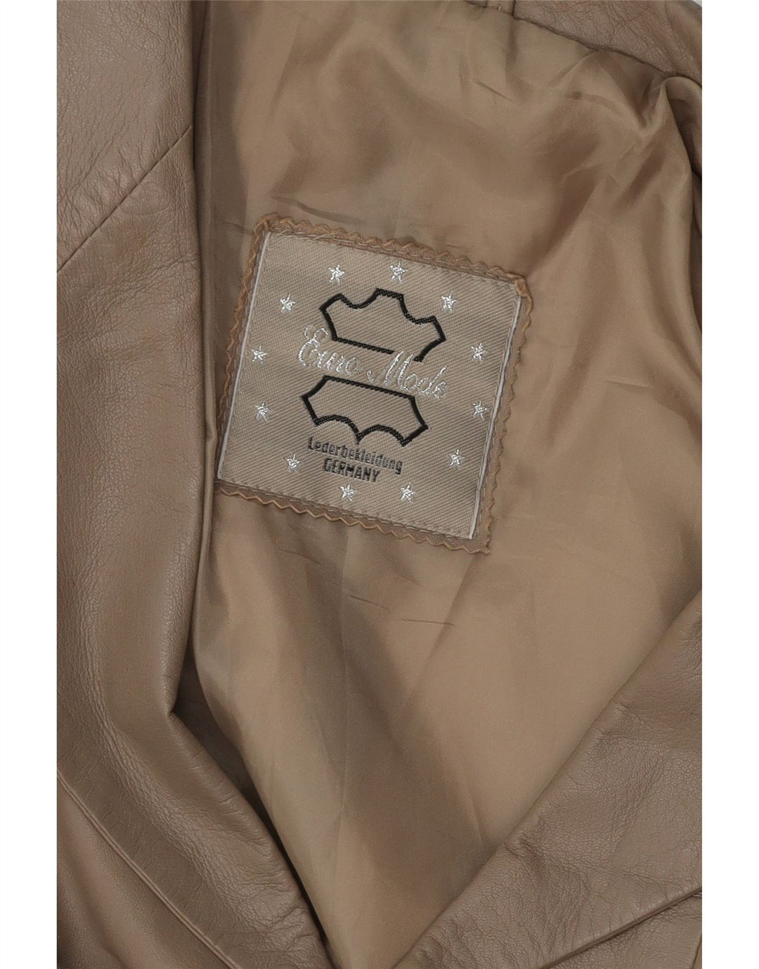 VINTAGE Damen 3-Knopf-Lederblazerjacke UK 16 Großes graues Leder