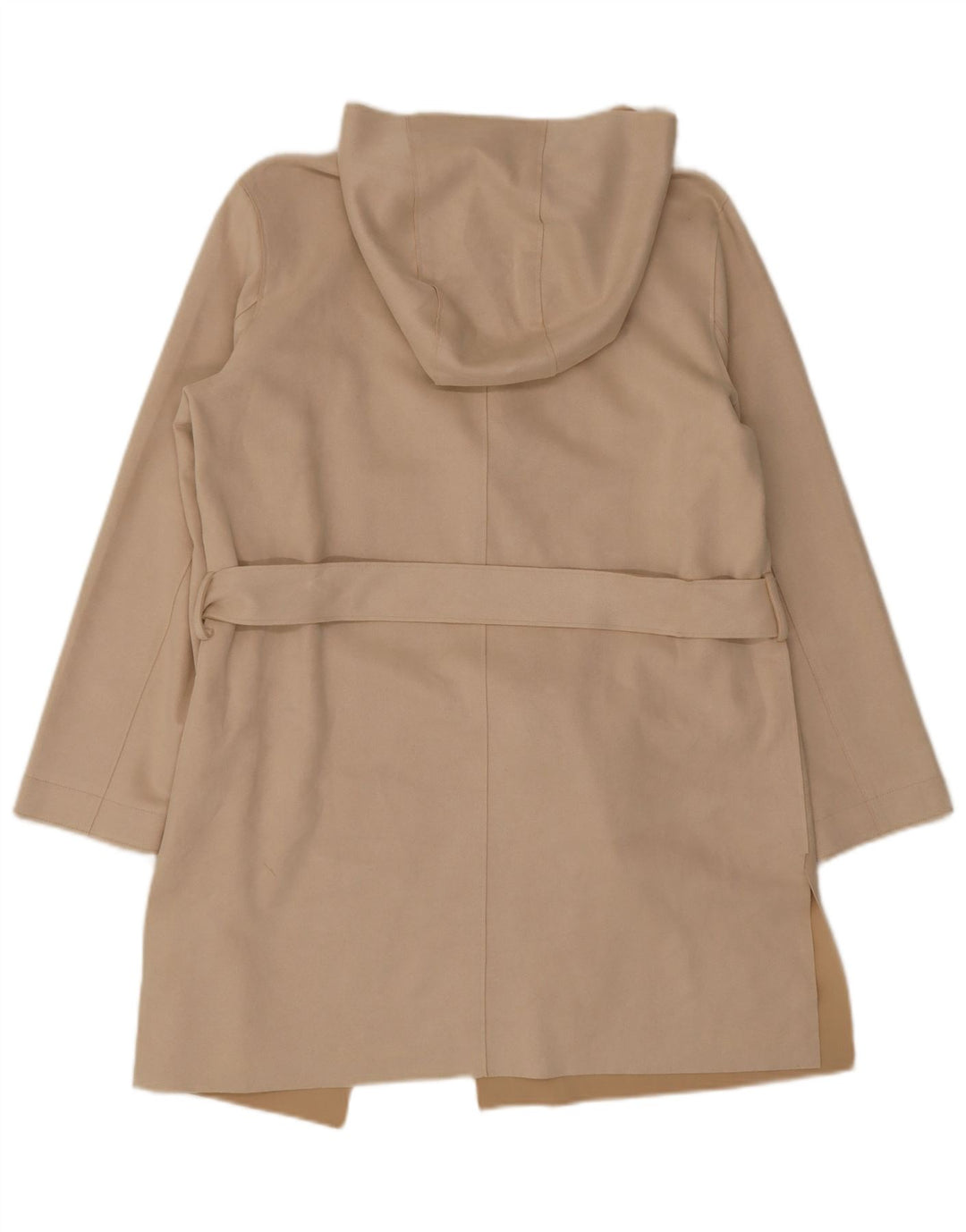 Zara Damen Kapuzenmantel UK 14 Medium Beige Polyester