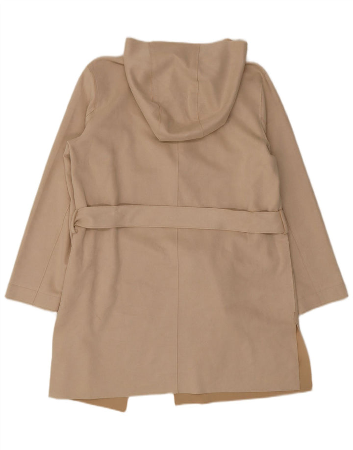 Zara Damen Kapuzenmantel UK 14 Medium Beige Polyester