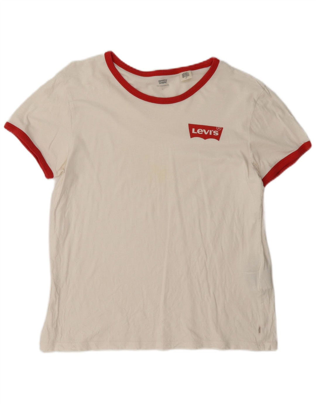 Levi's Damen T-Shirt Top UK 16 Large Weiße Baumwolle