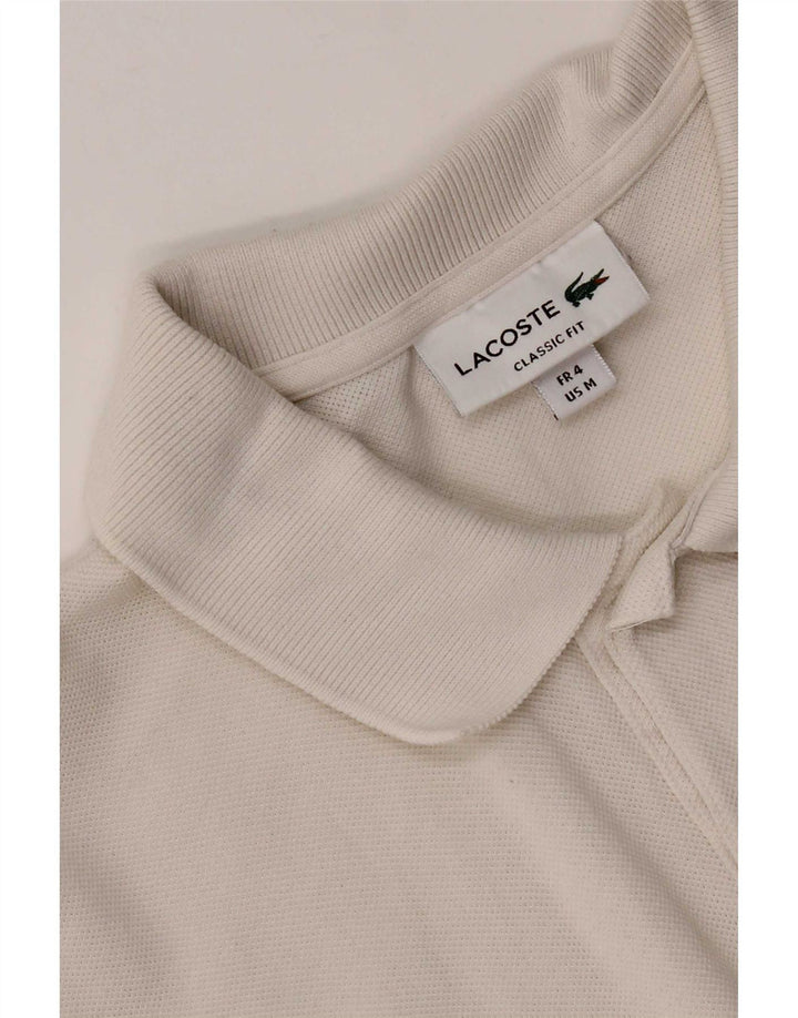 Lacoste Herren-Poloshirt mit klassischer Passform, Größe 4, mittelweiß