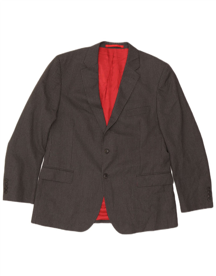 Marks & Spencer Herren-Blazer mit 2 Knöpfen, UK 44, XL, grauer Nadelstreifen