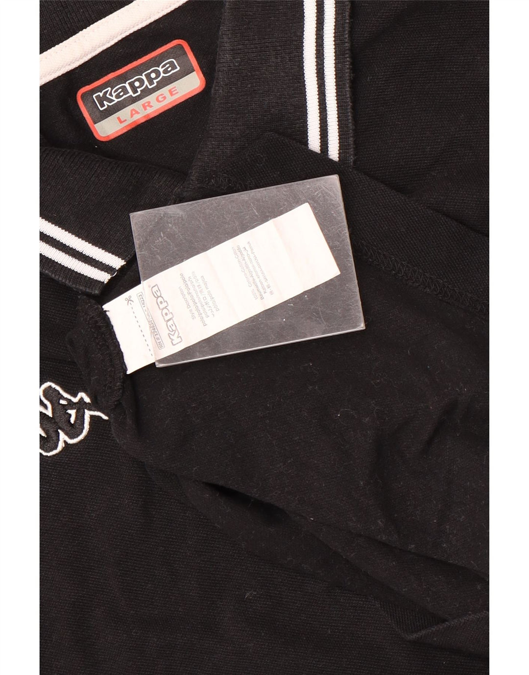 Kappa Herren-Poloshirt, groß, schwarze Baumwolle