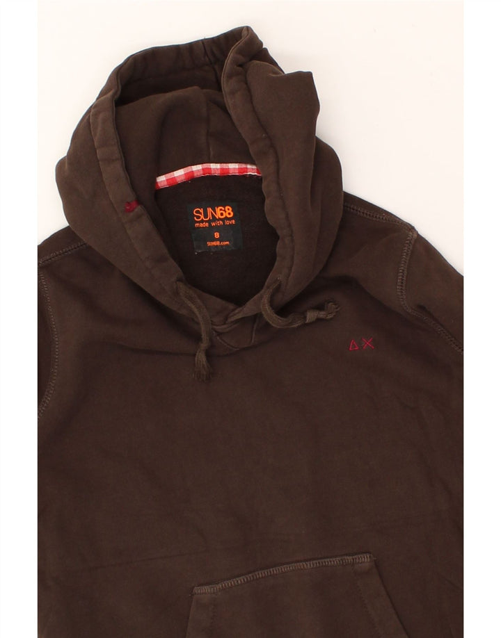 SUN68 Boys Hoodie Jumper 7-8 Years Brown Cotton Vintage Sun68 and Second-Hand Sun68 from Messina Hembry 
