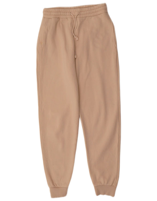 Zara Damen Trainingshose Jogger UK 10 Small Beige Baumwolle
