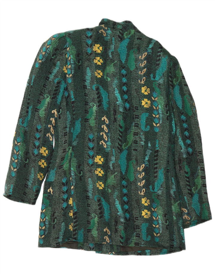 Betty Barclay Damen-Blazer mit 6 Knöpfen, EU 38, Mittelgrün mit Blumenmuster