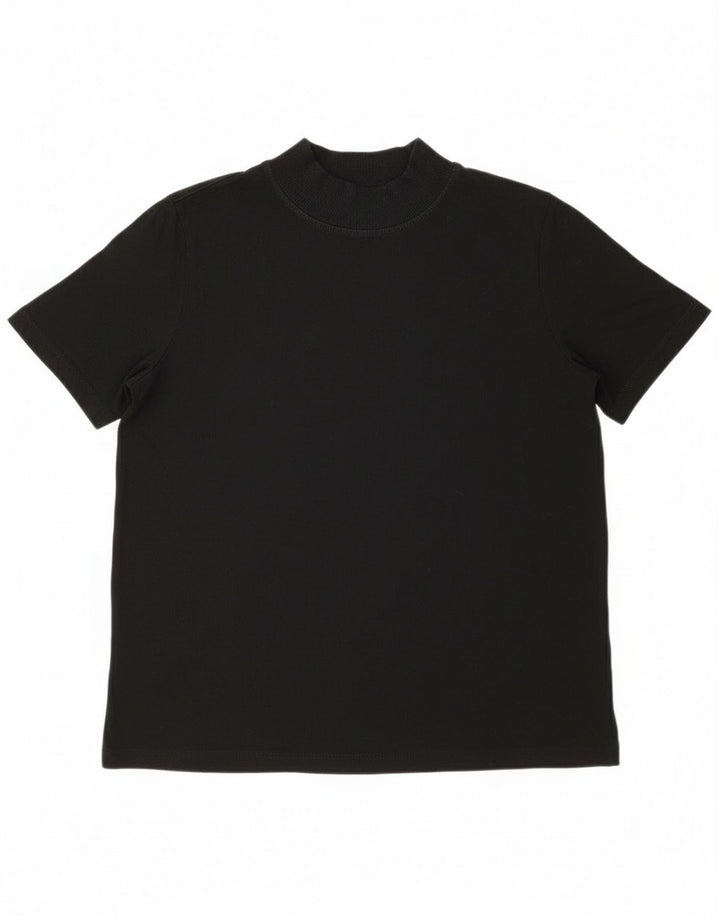 Zara Damen T-Shirt Top UK 10 Small Schwarz