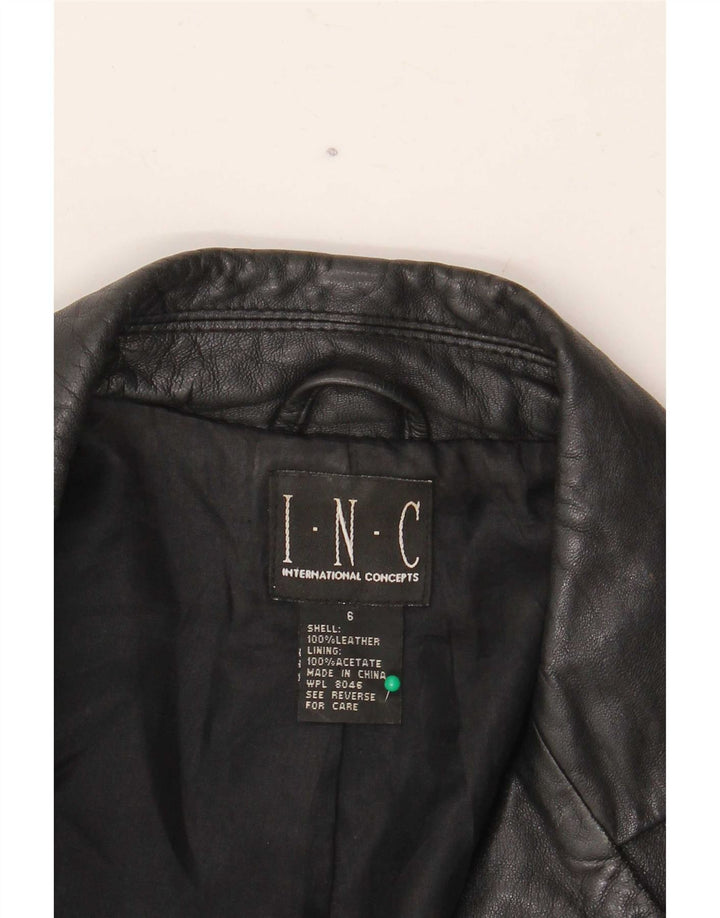 International Concepts Damen Lederjacke US 6 Medium Schwarz
